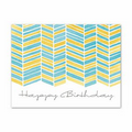 Yellow Watercolor Pattern Economy Birthday Card - White Unlined Envelope